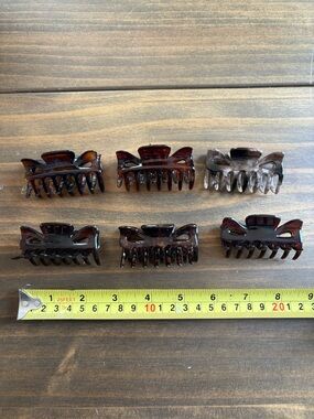 Brown Butterfly Hair Clips Set Of 6